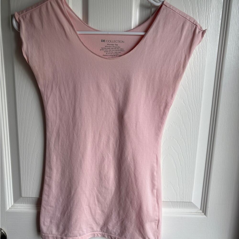 SD Collection Pink Fitted Short Sleeve Tee Wonder Tee